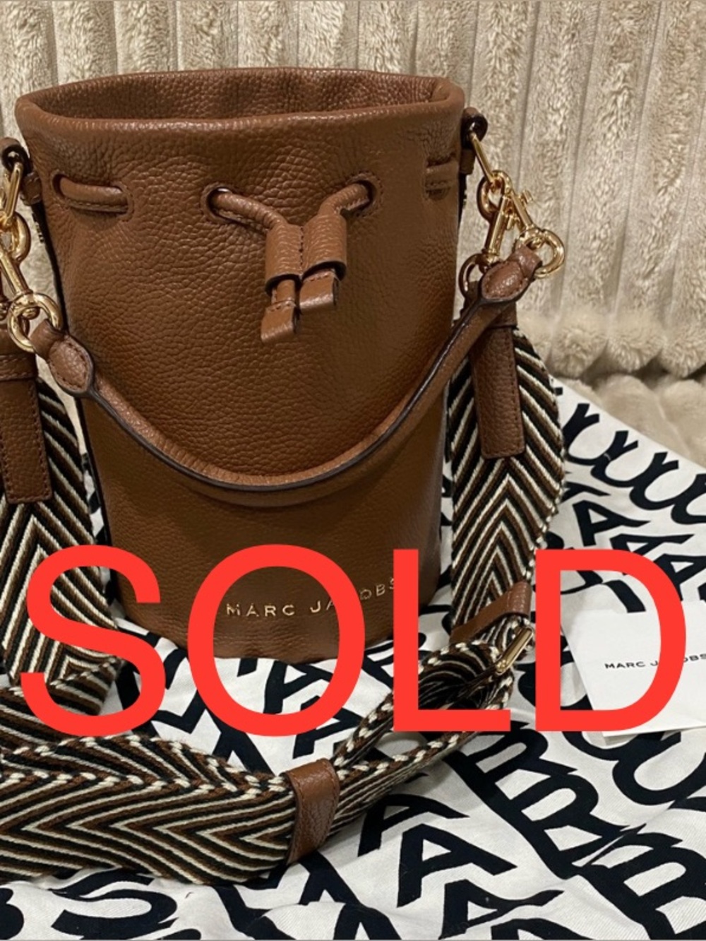 ***SOLD***Marc Jacobs Tan Leather Bucket Crossbody Bag